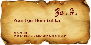 Zsemlye Henrietta névjegykártya
